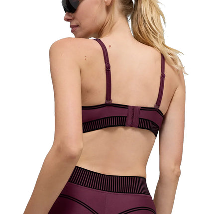 alo Women's Airlift Line Up Bra Burgundy