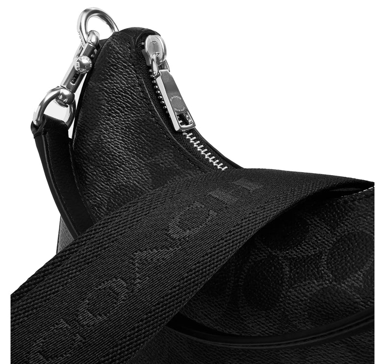 Coach Unisex Nolan Hobo Bag In Signature Canvas Black