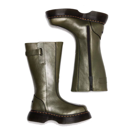 Dr. Martens Women's Buzz Hi Eclipse Leather Boots Olive Green