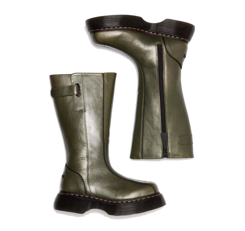 Dr. Martens Women's Buzz Hi Eclipse Leather Boots Olive Green