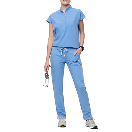 FIGS Women's Rafaela Oversized Scrub Top Ceil Blue