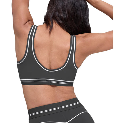 alo Women's Airbrush Heart Throb Bra Anthracite/White