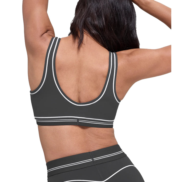 alo Women's Airbrush Heart Throb Bra Anthracite/White