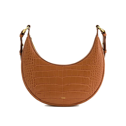 JW PEI Women's Carly Saddle Bag Acorn Brown Croc