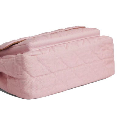 Coach Women's Elodie Crossbody Bag In Loved Denim With Quilting Gold/Light Pink
