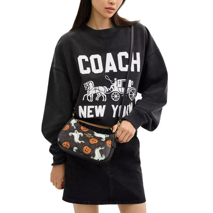 Coach Women's Teri Shoulder Bag In Signature Canvas With Halloween Print Gold/Walnut Multi