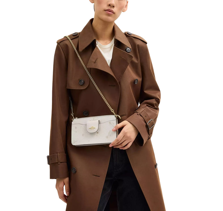 Coach Women's Poppy Crossbody Bag With Star Print Gold/Chalk Multi