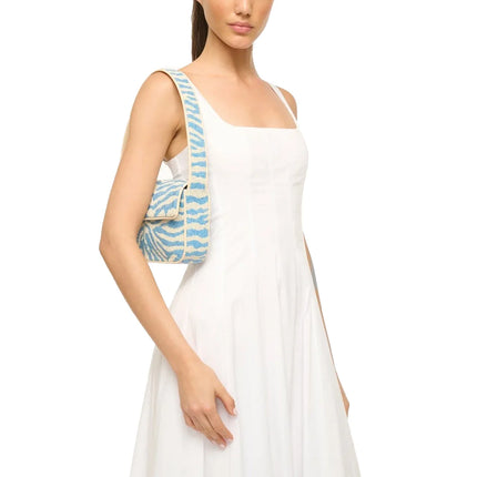 STAUD Women's Tommy Beaded Bag Light Blue Cream