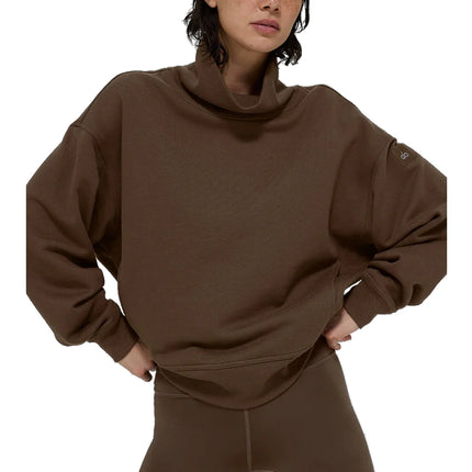 alo Women's Hazy Mock Neck Pullover Espresso