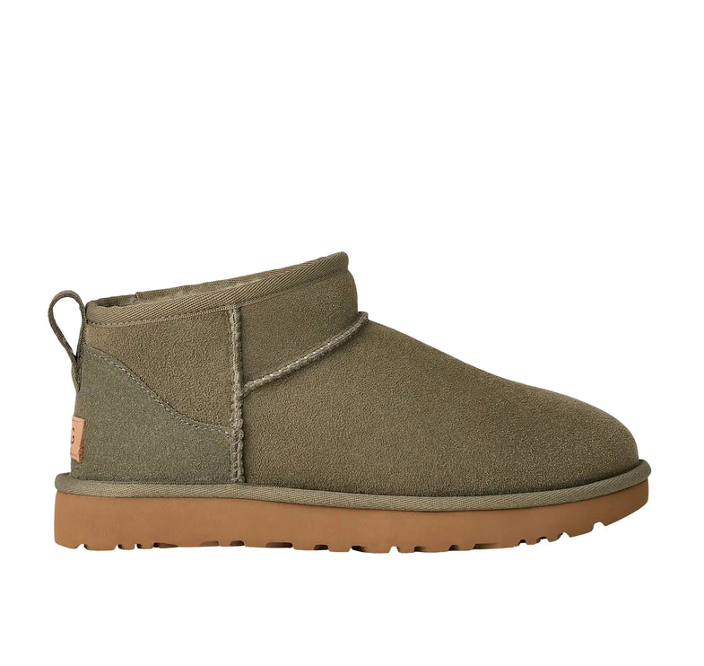 UGG Classic Ultra Mini kadın botu, yeşil (moss green) süet