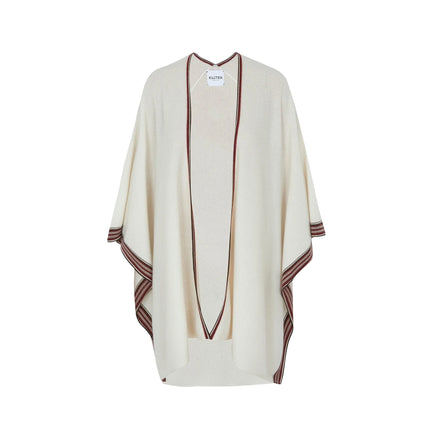 KUJTEN Women's Cashmere Poncho Bayi White