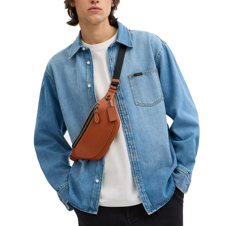 Coach Unisex Warren Mini Belt Bag Gunmetal/Tan