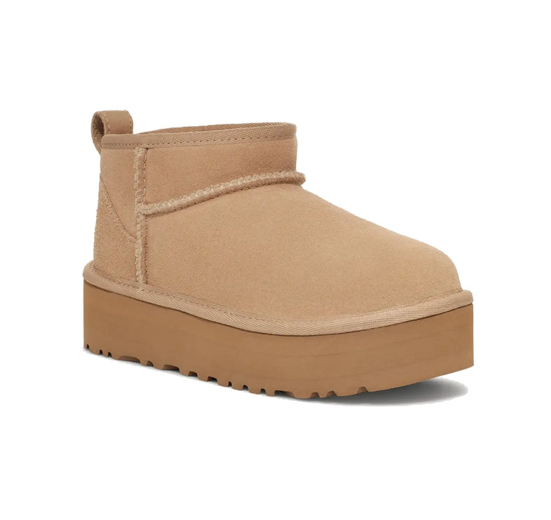 UGG Classic Ultra Mini Platform çocuk botu, bej (sand) süet