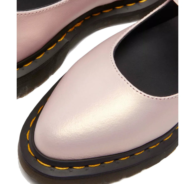 Dr. Martens Women's Elphie II Iridescent Leather Mary Jane Shoes Powder Pink