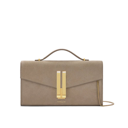 DeMellier London Women's The Vancouver Clutch Light Taupe Suede