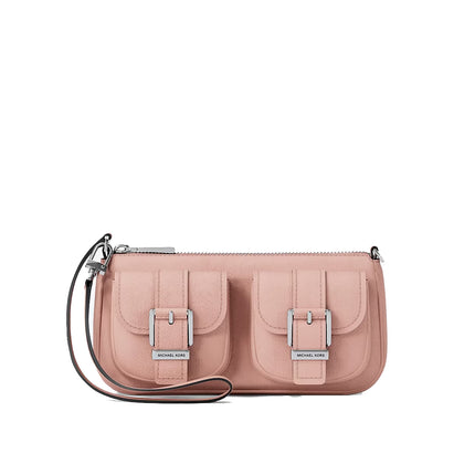 Michael Kors Women's Zoe Small Nubuck Convertible Pochette Smokey Rose