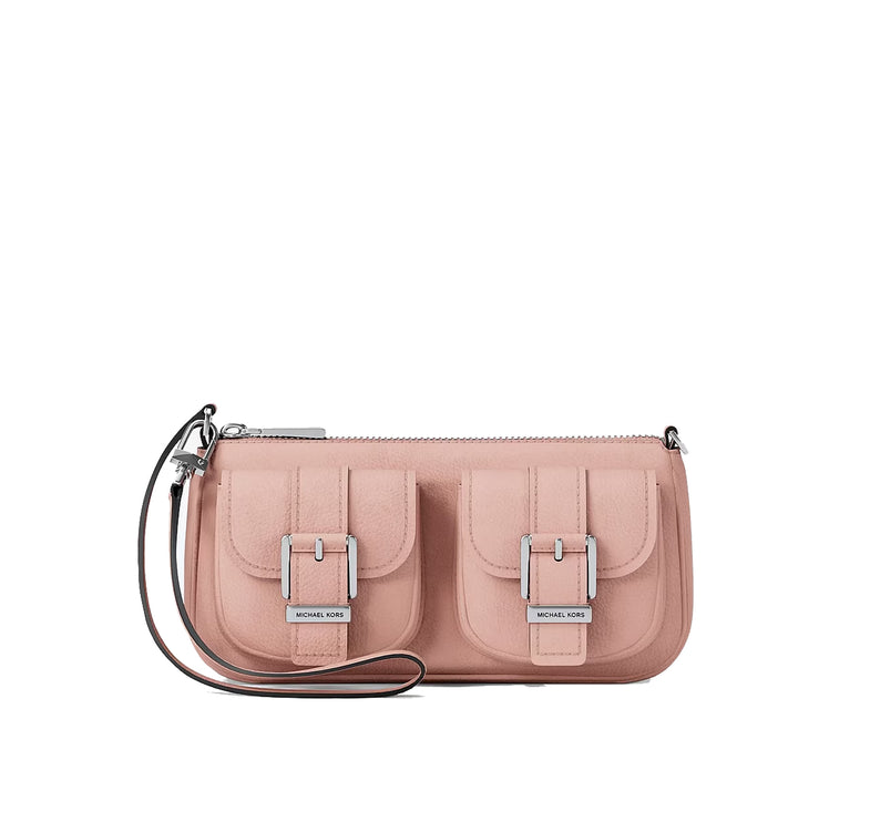 Michael Kors Women's Zoe Small Nubuck Convertible Pochette Smokey Rose