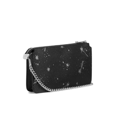 Coach Women's Poppy Crossbody Bag With Star Print Silver/Black Multi