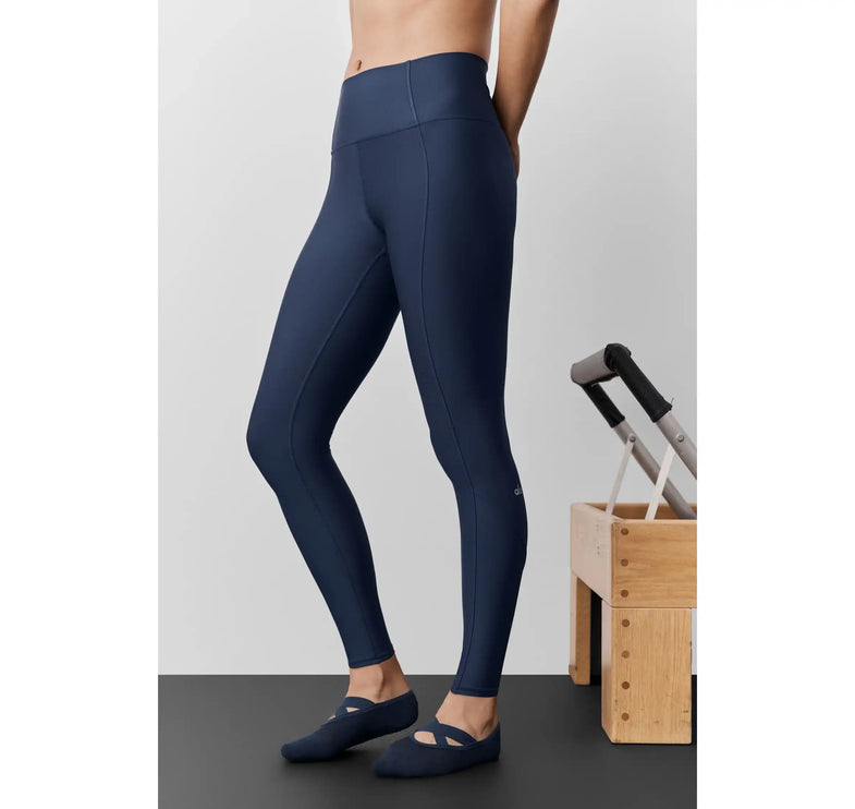 alo Women's Airlift High-Waist 7/8 Fine Line Legging Navy