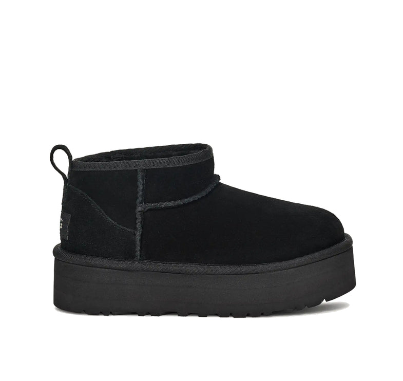 UGG Classic Ultra Mini Platform çocuk botu, siyah süet