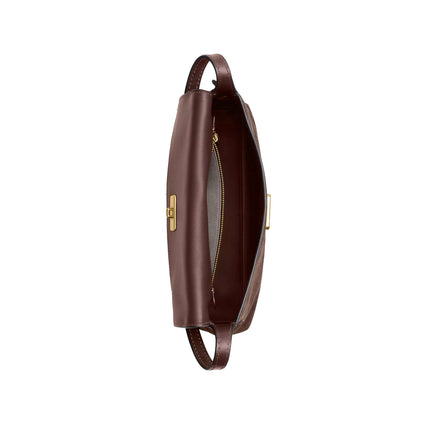 Coach Women's Chelsea Shoulder Bag 26 Suede/Brass/Dark Chocolate