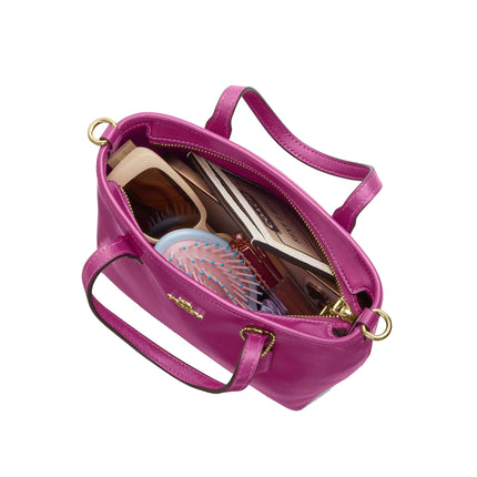 Coach Women's City Mini Tote Bag Gold/Magenta