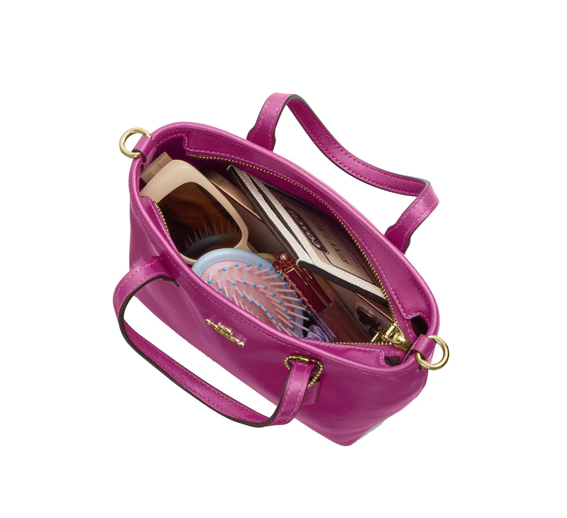 Coach Women's City Mini Tote Bag Gold/Magenta