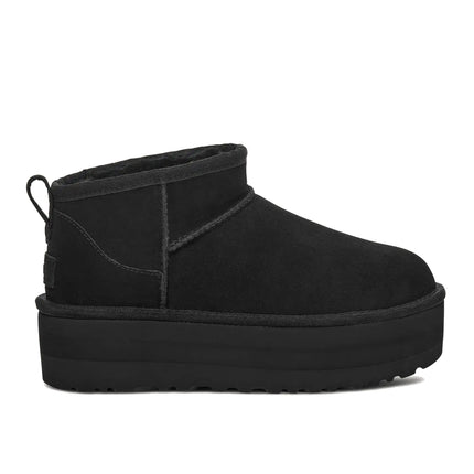 UGG Classic Ultra Mini Platform kadın botu, siyah süet