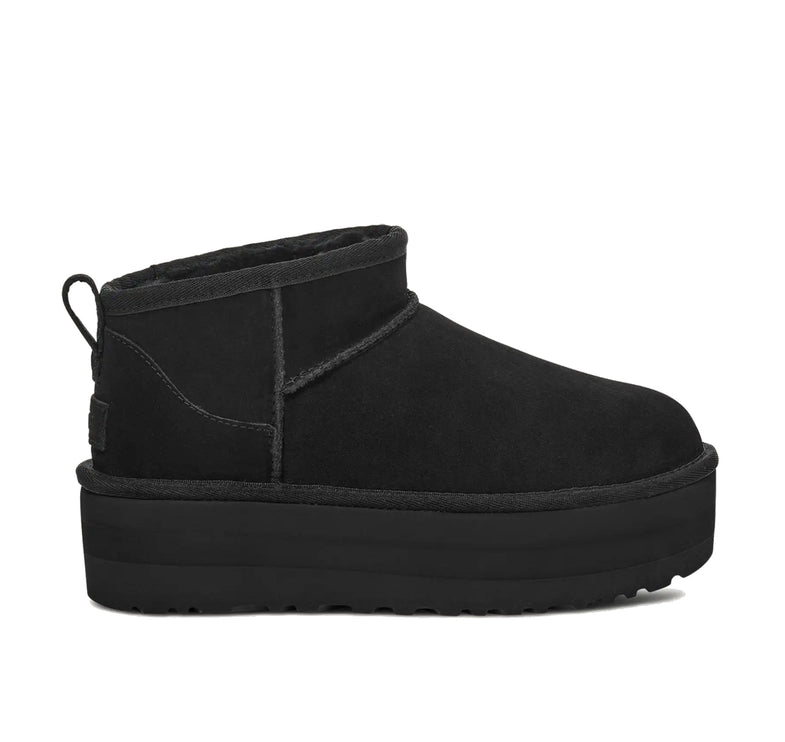 UGG Classic Ultra Mini Platform kadın botu, siyah süet