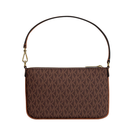 Michael Kors Women's Jet Set Small Signature Logo Convertible Wristlet Brown