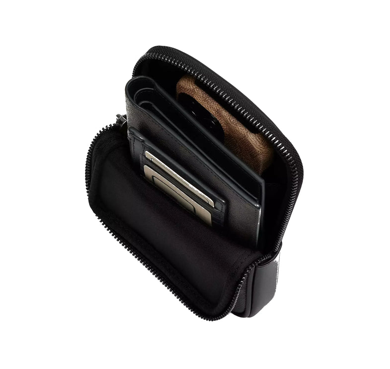 Coach Unisex Aden Crossbody Bag In Signature Canvas Gunmetal/Charcoal/Black