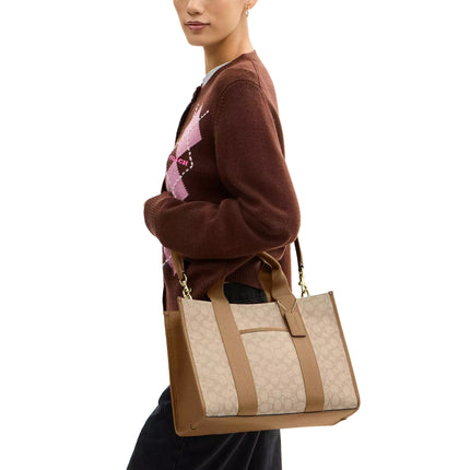 Coach Women's Smith Tote Bag In Signature Jacquard Gold/Light Khaki Multi