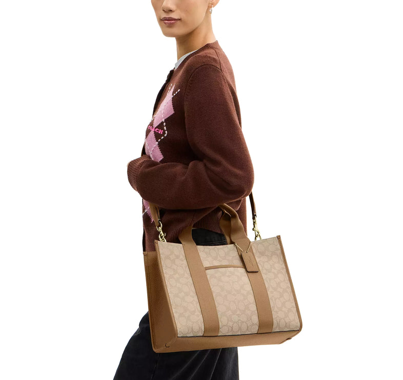 Coach Women's Smith Tote Bag In Signature Jacquard Gold/Light Khaki Multi