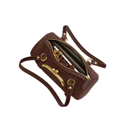 Coach Women's Kisslock Barrel Bag 28 Brass/Dark Chocolate