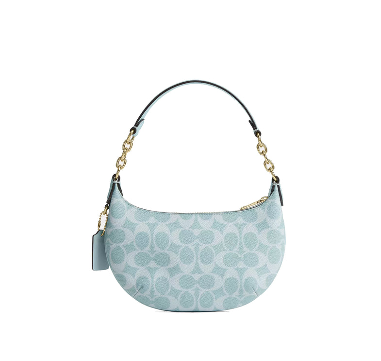 Coach Women's Mini Payton Bag In Signature Canvas Gold/Light Blue