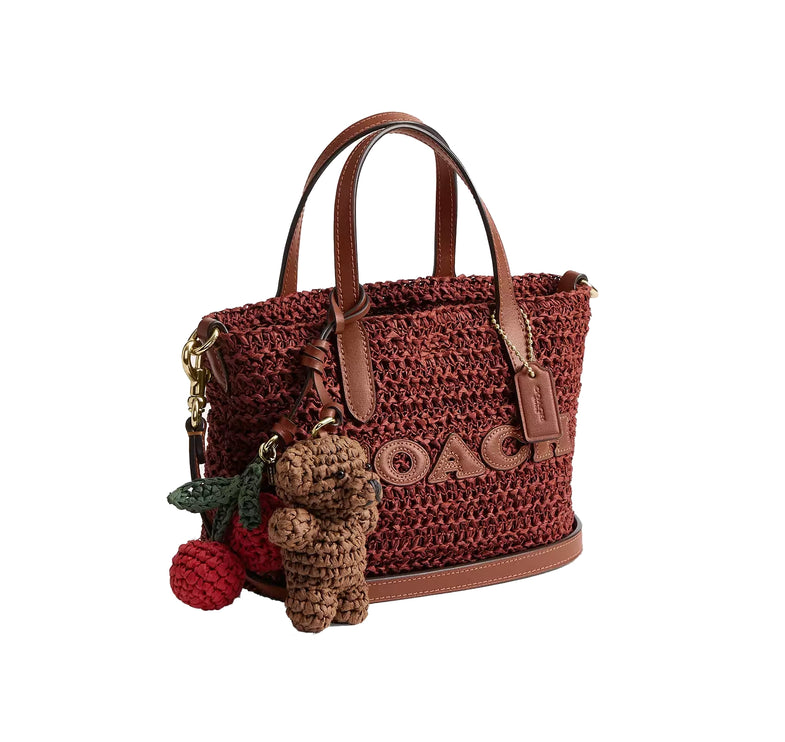 Coach Women's City Mini Tote Bag With Charms Gold/Russet