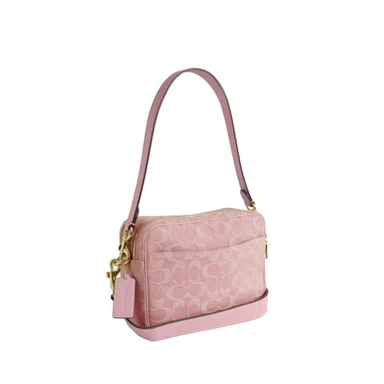 Coach Women's Carey Crossbody Bag In Signature Denim Gold/Light Pink