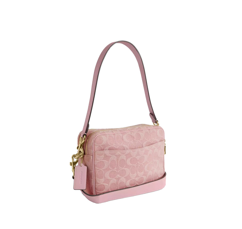 Coach Women's Carey Crossbody Bag In Signature Denim Gold/Light Pink