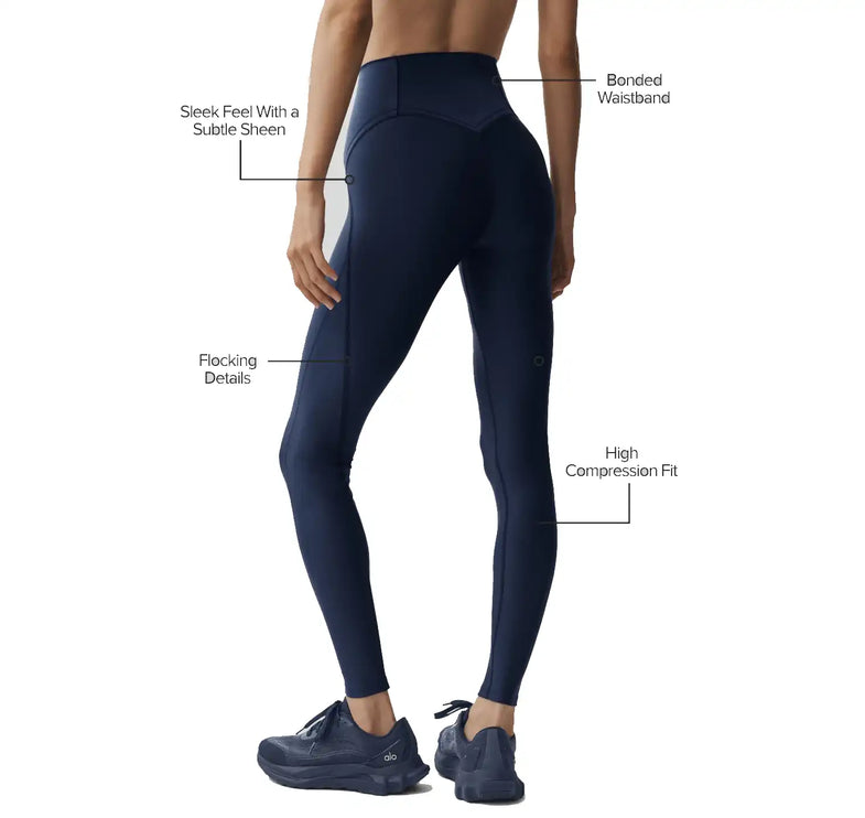 alo Women's Airlift High-Waist Top-Notch Legging Navy
