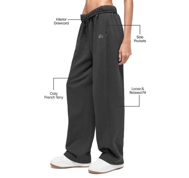 alo Women's Accolade Straight Leg Sweatpant Anthracite