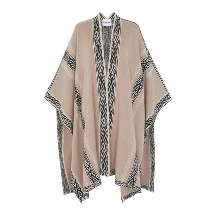KUJTEN Women's Large Cashmere Cape Katika White