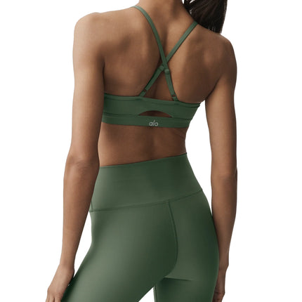 alo Women's Airlift Intrigue Bra Bamboo Green