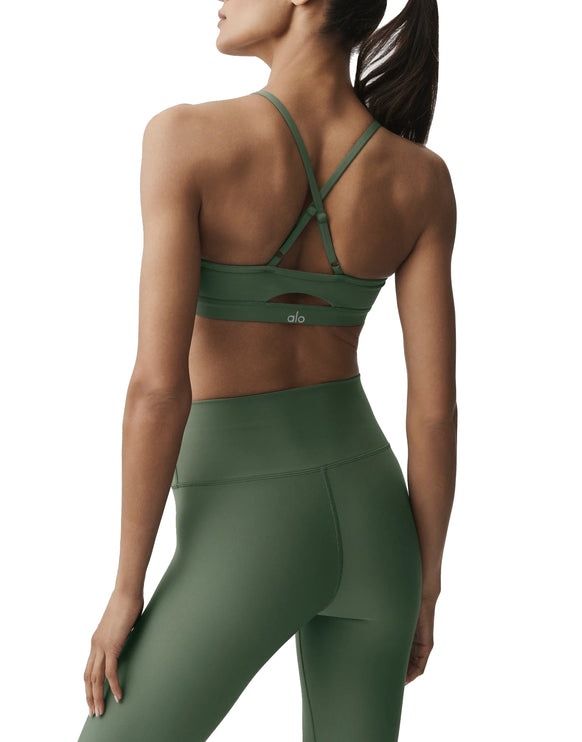 alo Women's Airlift Intrigue Bra Bamboo Green