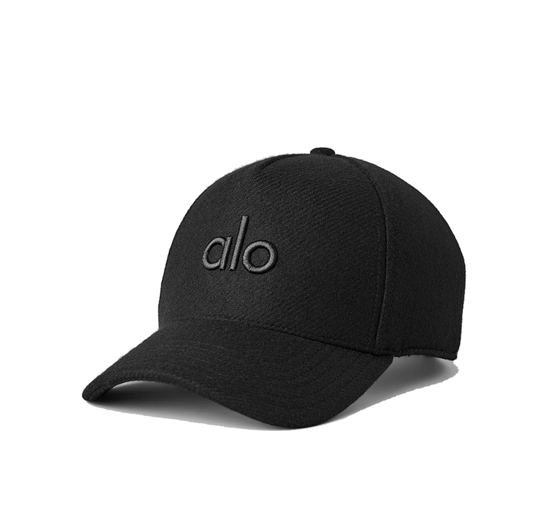 alo Unisex Wool Blend District Trucker Hat Black
