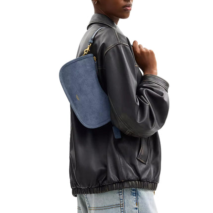 Coach Women's Waverly Bag Suede/Brass/Light Denim