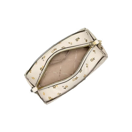 Michael Kors Women's Ashton Extra-Small Floral Printed Camera Crossbody Bag Light Cream/Gold