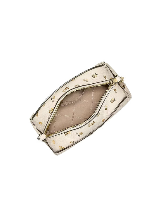 Michael Kors Women's Ashton Extra-Small Floral Printed Camera Crossbody Bag Light Cream/Gold