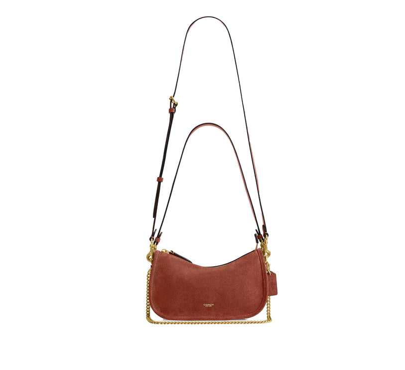 Coach Women's Waverly Bag Suede/Brass/Clay