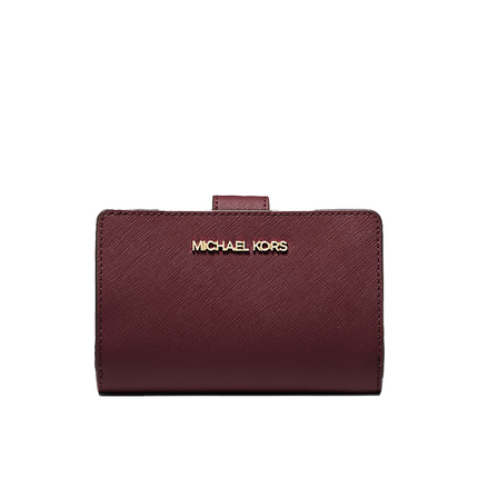 Michael Kors Women's Medium Crossgrain Leather Wallet Oxblood