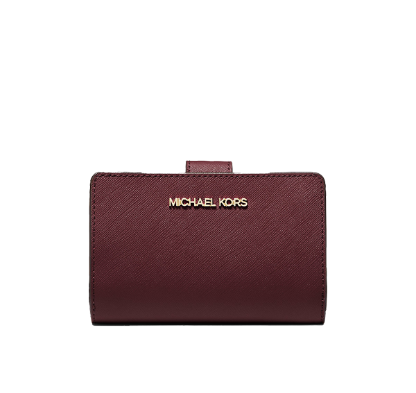 Michael Kors Women's Medium Crossgrain Leather Wallet Oxblood